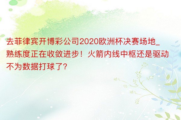 去菲律宾开博彩公司2020欧洲杯决赛场地_熟练度正在收敛进步